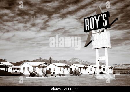 Roy's Cafe, Motel & Garage, Route 66, Amboy, California, USA Stockfoto