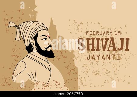 Shivaji Jayanti ist ein Festival und Feiertag des indischen Staates Maharashtra, Vector Design alten Hintergrund Stock Vektor