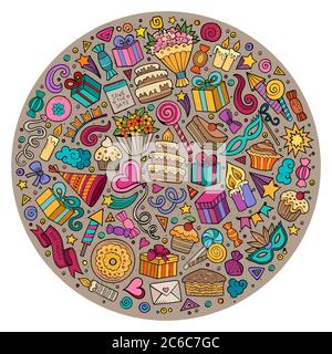 Set von Urlaub Cartoon Doodle Objekte Stock Vektor