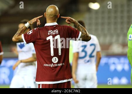 Turin, Italien. Juli 2020. Turin, Italien, 08 2020. Jul 11 Simone Zaza (Turin) während des Spiels Torino gegen Brescia - italienisches Fußballspiel der Serie A - Credit: LM/Claudio Benedetto Credit: Claudio Benedetto/LPS/ZUMA Wire/Alamy Live News Stockfoto