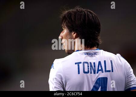 Turin (Italien), 08. Juni 2020. Italienische Seria A. Sandro Tonali von Brescia Calcio während der Serie EIN Spiel zwischen Turin FC und Brescia Calcio. FC Turin gewinnt 3-1 gegen Brescia Calcio. Quelle: Marco Canoniero/Alamy Live News Stockfoto