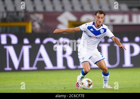 Turin (Italien), 08. Juni 2020. Die Italienerin Seria A. Alfredo Donnarumma von Brescia Calcio in der Serie A Spiel zwischen Turin FC und Brescia Calcio. FC Turin gewinnt 3-1 gegen Brescia Calcio. Quelle: Marco Canoniero/Alamy Live News Stockfoto