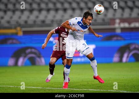 Turin (Italien), 08. Juni 2020. Die Italienerin Seria A. Ales Mateju aus Brescia Calcio in der Serie A Spiel zwischen Turin FC und Brescia Calcio. FC Turin gewinnt 3-1 gegen Brescia Calcio. Quelle: Marco Canoniero/Alamy Live News Stockfoto