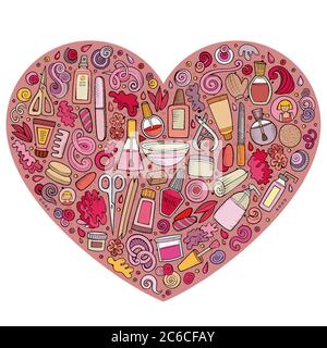 Vektor-Set von Maniküre Cartoon Doodle Objekte Stock Vektor