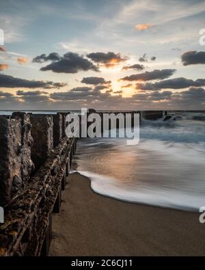 Die Buxton Jetty der Cape Hatteras National Seashore, Buxton, North Carolina Stockfoto