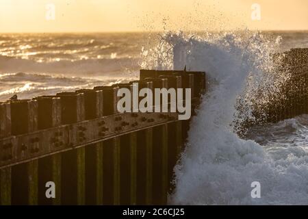 Die Buxton Jetty der Cape Hatteras National Seashore, Buxton, North Carolina Stockfoto