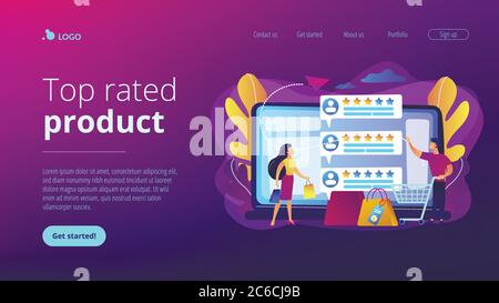 Zielseite für das Systemkonzept des Verkäufers. Stock Vektor