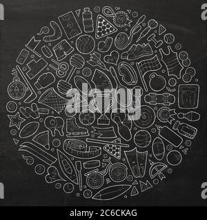 Vektor-Set von Sport Cartoon Doodle Objekte Stock Vektor