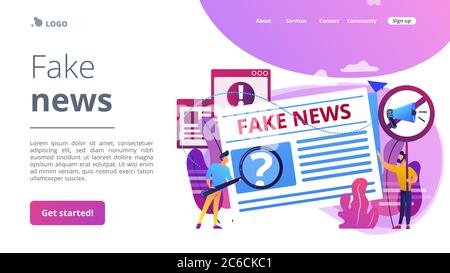 Fake News Konzept Landing Page Stock Vektor