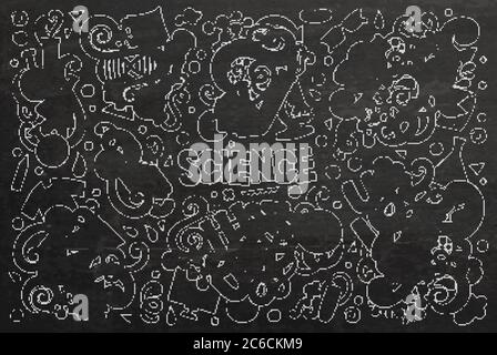 Vektor Cartoon Satz von Wissenschaft Thema doodles Design-Elemente Stock Vektor