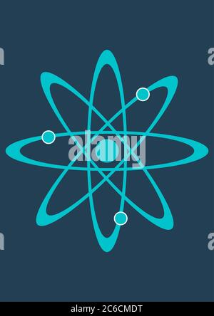 Grafisches Symbol des Atomkern-Vektorbildes. Stock Vektor