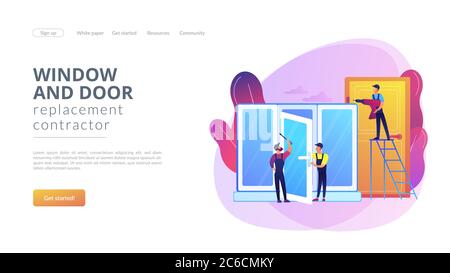 Zielseite für Windows- und Doors-Services Stock Vektor