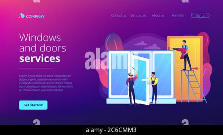 Zielseite für Windows- und Doors-Services Stock Vektor