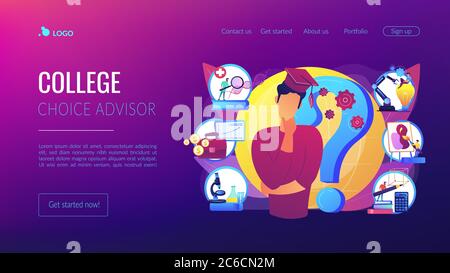 Zielseite für das College Choice Concept Stock Vektor