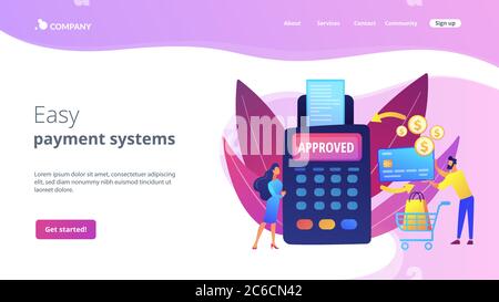 Zahlungsverarbeitungskonzept Landing Page Stock Vektor