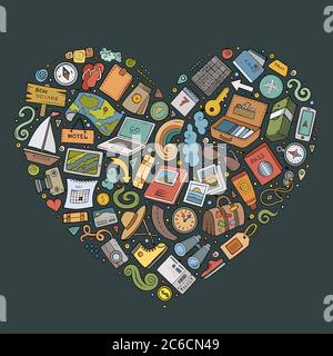 Vektor Doodle Satz von Reise-Themen Stock Vektor