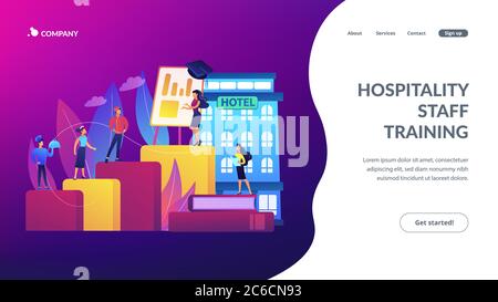 Landing Page für Hospitality Courses Concept Stock Vektor