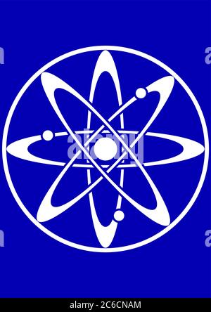 Grafisches Symbol des Atomkern-Vektorbildes. Stock Vektor