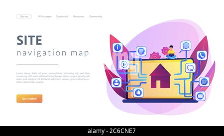 Sitemap Erstellung Konzept Landing Page Stock Vektor