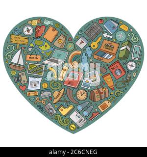 Vektor Doodle Satz von Reise-Themen Stock Vektor