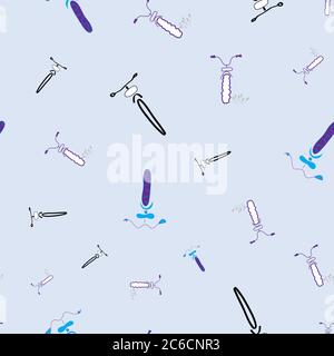 Fahrräder auf grauem Hintergrund einfache ruhige nahtlose Wiederholung Vektor Muster Oberflächendesign verstreut Stock Vektor