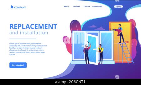 Zielseite für Windows- und Doors-Services Stock Vektor