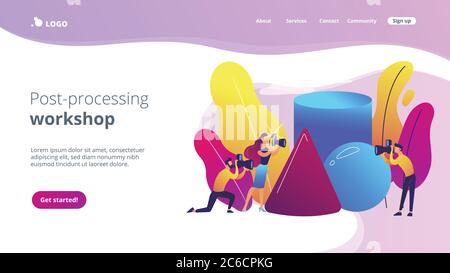 Fotografie Workshop Konzept Landing Page. Stock Vektor