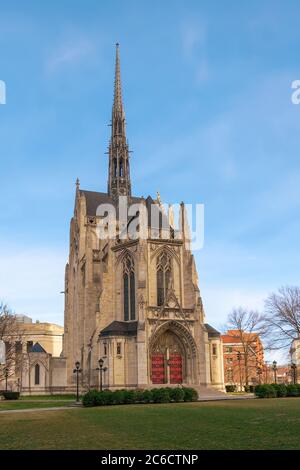 Pittsburgh.Pennsylvania.USA 20. Februar 2017 - Heinz Memorial Chapel auf dem Campus der University of Pittsburgh Stockfoto