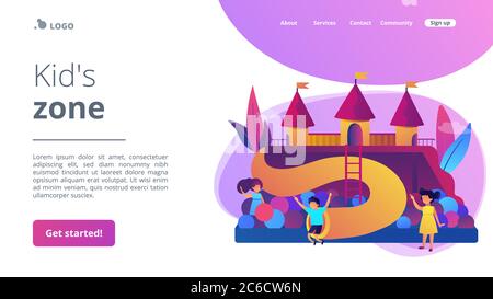 Landing Page für Kinder-Spielplatz-Konzept. Stock Vektor