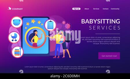 Babysitting-Service-Konzept Landing Page Stock Vektor