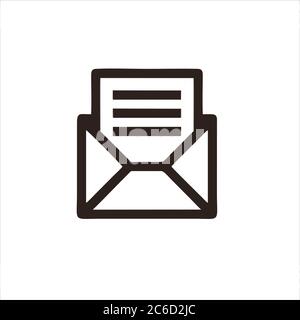 Kuvertsymbol auf weißem Hintergrund isoliert. Umschlag-Ikone im trendigen Design-Stil. Hüllkurve Vektor-Symbol modernes und einfaches flaches Symbol für Web Stock Vektor