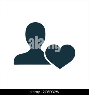 Herz-Symbol. Herz-Symbol schwarz isoliert mit weißem Hintergrund. Herzsymbol ertönt. Herz-Symbol-Bild. Logo mit Herzsymbol. Symbol Herz. Stock Vektor