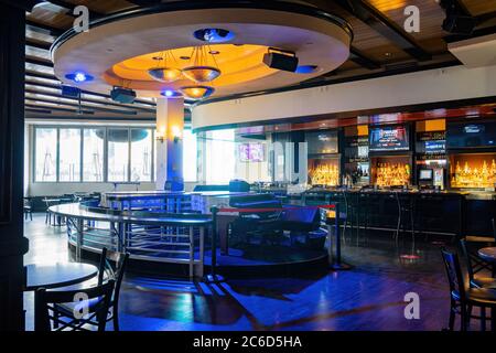Las Vegas, 30. JUNI 2020 - Blick von innen auf einen Pub Stockfoto