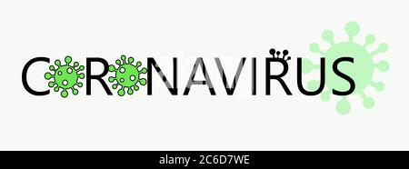 Illustration für Banner zum Thema der Ausbreitung des Coronavirus. Isoliert auf weißem Hintergrund. Viruserkrankung. Quarantäne. Stock Vektor