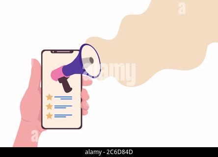 Eine Einladung für Freunde oder Mitarbeiter, an einem Projekt oder einer Gruppe sozialer Netzwerke teilzunehmen. Empfehlungsprogramm. Büroangestellte. Kontakte auf dem Telefon. Für das Internet Stock Vektor