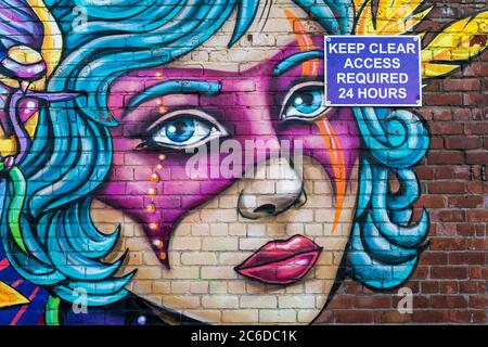 Graffiti, Greenland Street, Baltic Triangle, Liverpool, England Stockfoto