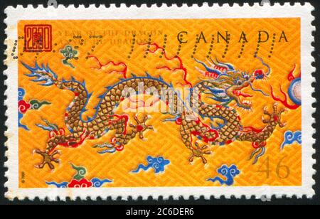 KANADA - UM 2000: Briefmarke gedruckt von Kanada, zeigt Neujahr 2000 (Jahr des Drachen), um 2000 Stockfoto