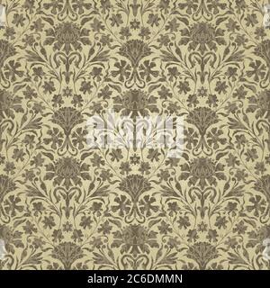 Nahtloses viktorianisches Muster. Handgezeichneter floraler Hintergrund. Vintage Wallpaper im Damast-Stil. Islam, Arabisch, Indisch, Ottomane Motiv. Vektorgrafik Stock Vektor