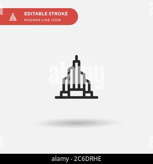 Burj Khalifa einfaches Vektor-Symbol. Illustration Symbol Design Vorlage für Web mobile UI Element. Perfekte Farbe modernes Piktogramm auf bearbeitbaren Strich. Bur Stock Vektor