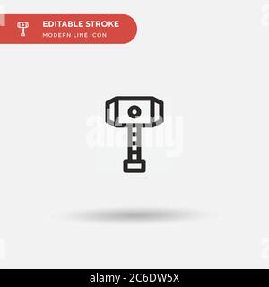 Einfaches Vektorsymbol für Thor Hammer. Illustration Symbol Design Vorlage für Web mobile UI Element. Perfekte Farbe modernes Piktogramm auf bearbeitbaren Strich. Thor Stock Vektor