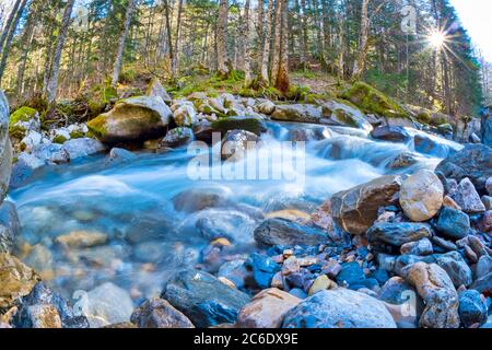 Aspe Valley, Nationalpark der Pyrenäen, Parc National des Pyrenees, Pyrenees-Atlantiques, Pyrenäen, Nouvelle-Aquitaine, Frankreich, Europa Stockfoto