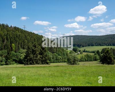 Blick über das Erholungsgebiet Thüringer Waldberge in Deutschland Stockfoto