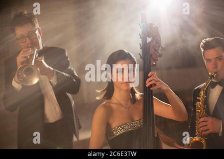 Porträt des Jazz-Trios Stockfoto