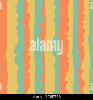 Gewellter Streifen nahtloser Vektor Muster Hintergrund. Schnitt Stil unregelmäßig vertikal linear gestreiften tropischen Hintergrund. Zerrissene Papierstreifen wirken. Geometrisch Stock Vektor