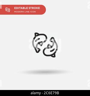 Karpfen einfaches Vektor-Symbol. Illustration Symbol Design Vorlage für Web mobile UI Element. Perfekte Farbe modernes Piktogramm auf bearbeitbaren Strich. Karpfen-Symbol Stock Vektor