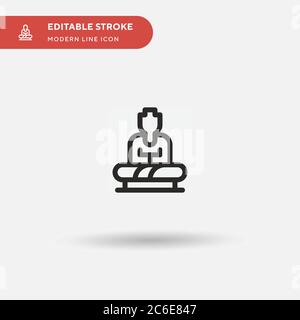 Großer Buddha von Thailand einfache Vektor-Symbol. Illustration Symbol Design Vorlage für Web mobile UI Element. Perfekte Farbe modernes Piktogramm auf bearbeitbar Stock Vektor