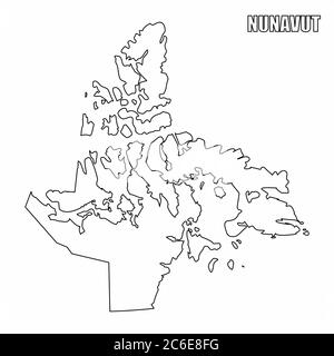 Nunavut Territory Outline Karte Stock Vektor