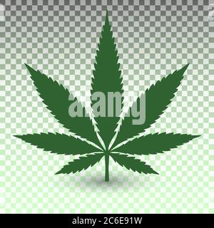 Marihuana Blatt auf transparentem Hintergrund im Vektor-Format Stock Vektor