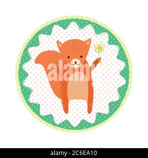 Eichhörnchen Abzeichen Emblem Stock Vektor