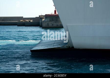 Kreuzfahrtschiff zurück Detail aus nächster Nähe Stockfoto